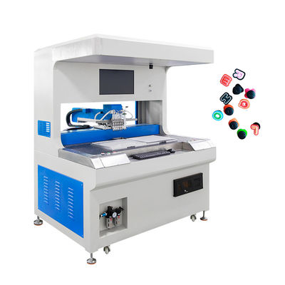 Blue White Design Visual Clap Glueing Machine untuk Hardware Metal Aksesoris Pakaian