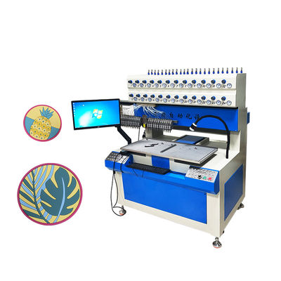 Komputerisasi Multicolor PVC Dripping Machine untuk 24 Warna Mobil Mat Produksi di 220V